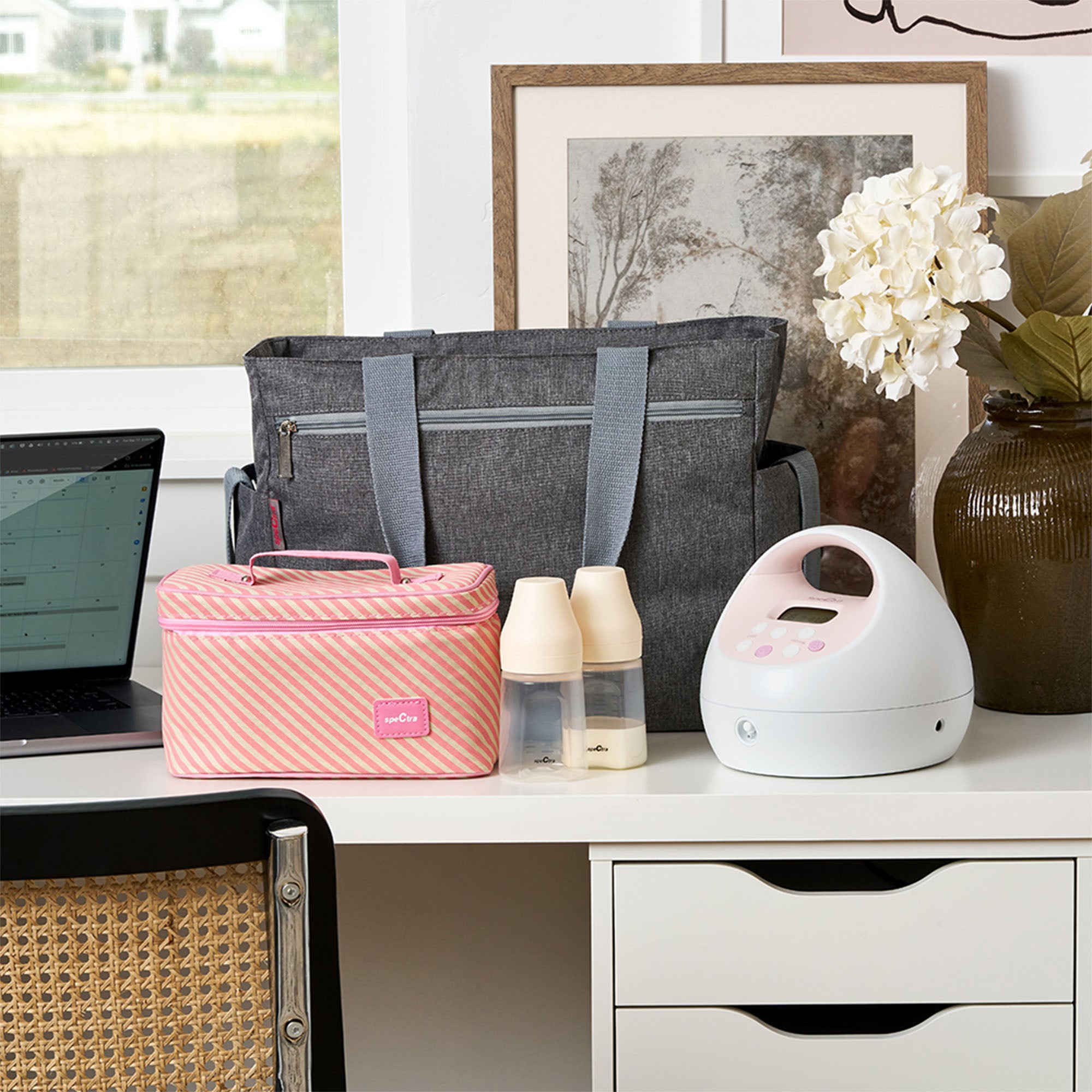 S2 Plus Electric Pump Bundle - Tote & Pink Cooler