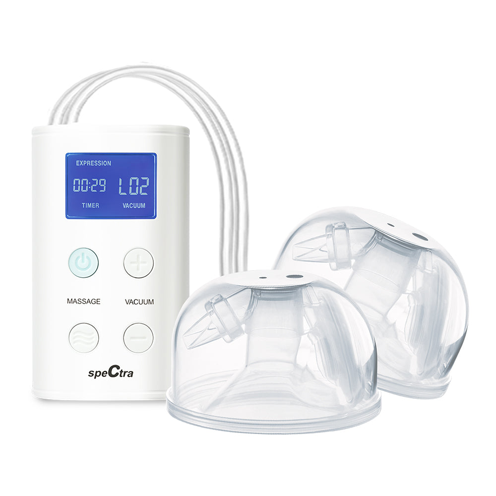 Pumping On-the-Go 9 Plus Breast Pump & CaraCups Wearable Milk Collection Hands-Free Inserts